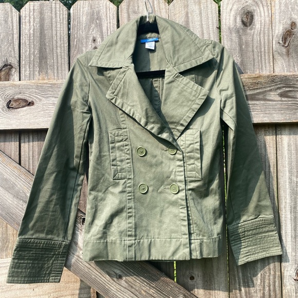 dELiA*s Army Green Utility Jacket with Tailored Waist - Picture 1 of 8